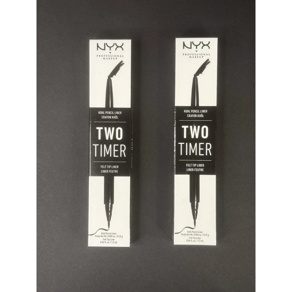 NYX TWO‎ TIMER DUAL ENDED EYELINER - TT01 JET BLACK- LOT OF 2